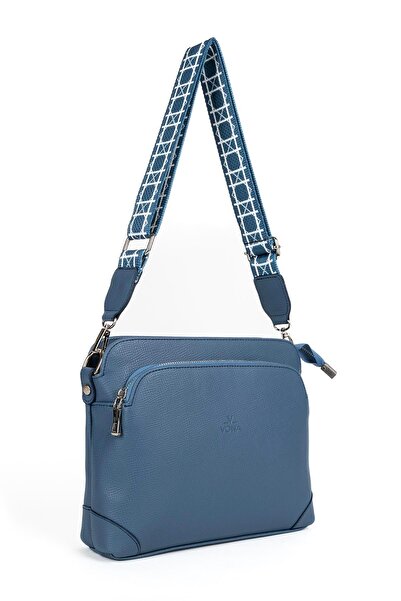 HNB Çanta Kadın Çapraz Askılı Omuz Çantası Madame Vera 034 Mavi