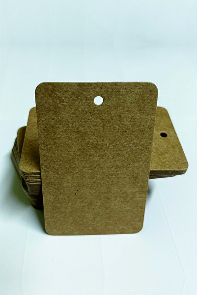 Örün Matbaa 100 Pieces Oval Perforated Kraft Card - 5.2x8.4 cm Unprinted Gift Note
