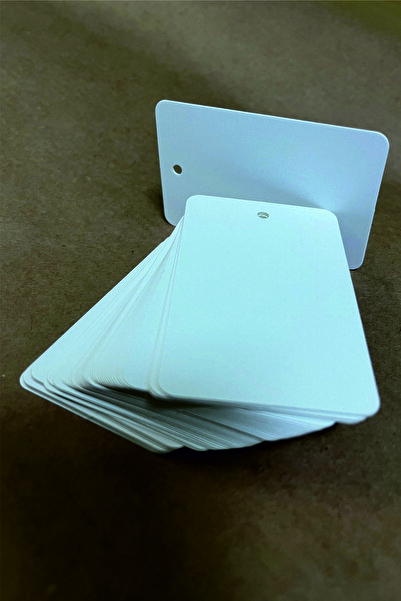Örün Matbaa White Unprinted Oval Card - 100 Pieces, 5.2x8.4 cm, Note Card Gift Note