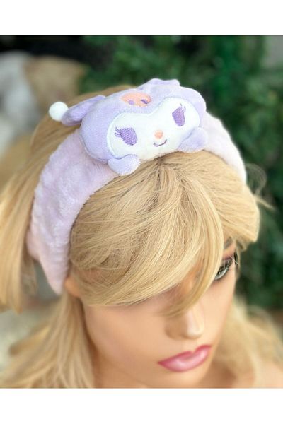 QUEEN AKSESUAR Hello Kitty Kuromi Plush Toy Baby Hair Band - Elastic Purple Lilac
