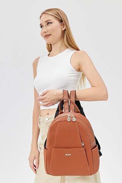 Morpelikan Women's Tan Multi-Compartment Backpack