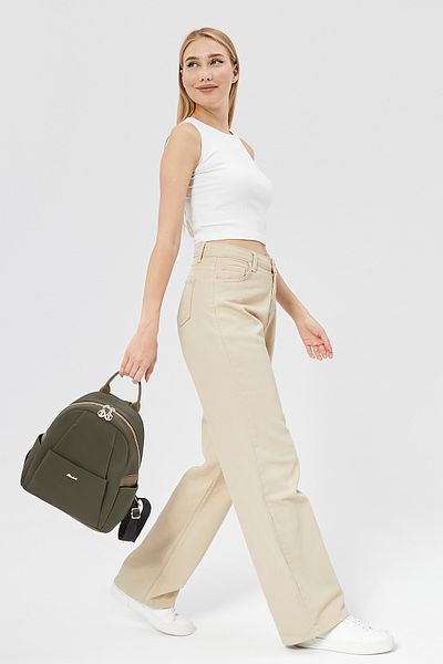 morpelikan Women's Khaki Multi-Compartment Backpack