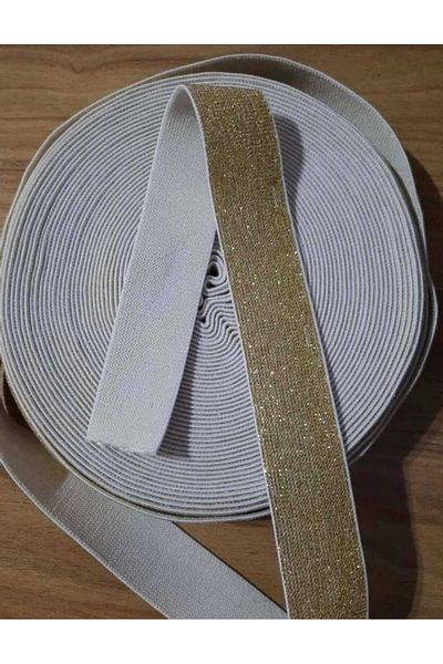 Beyna 5 Meters Yellow Glitter 4 cm Waist and Leg Elastic - 1 Pack