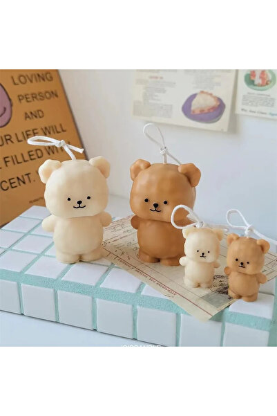 ÇAĞATÖLYE Silikon Kalıbı 1 Adet Minik Kurabiye Ayı Ayıcık Bear Biblo Mum  Mol...