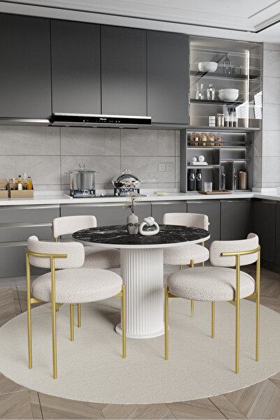 AVVİO Armony Bohem Lake Mdf Ayak 90x90 Yemek Masası Mutfak Masası Masa Sandal...