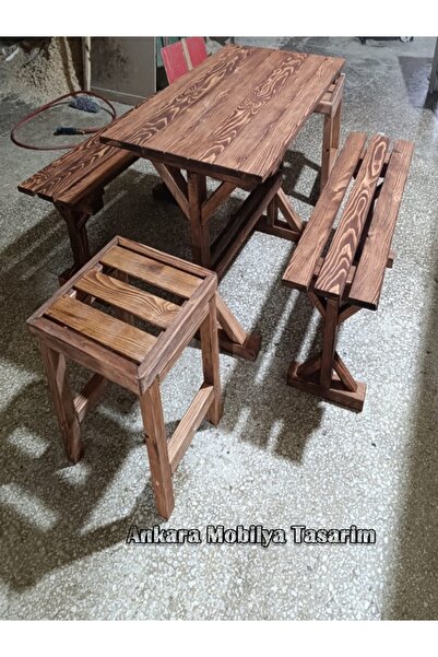 Tasarım dis mekan bahçe 2 bank 1 masa 2 tabure  set halinde