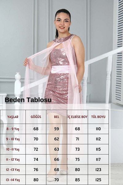 Joui Co Rochie de seară și rochie de absolvire din 2 piese cu pelerină personalizată cu paiete pentru fete