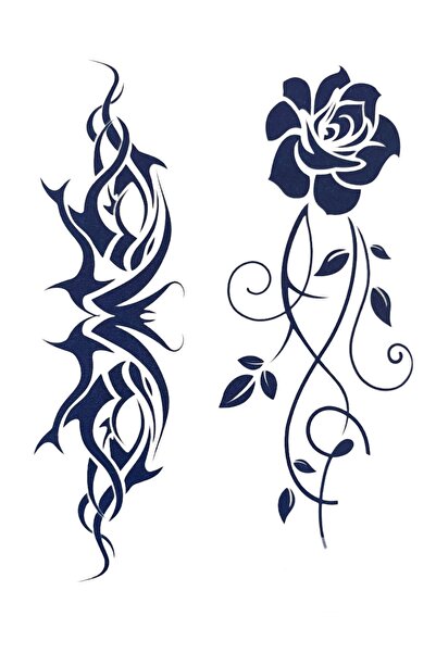 TAKIŞTIR Karışık Figürlü 12 Saat Sonra Kararan Geçici Dövme Tattoo