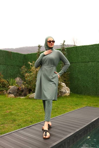 ButikKardelen New Season Camellia Hijab Swimsuit - Four Pieces 10358