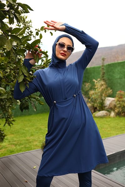 ButikKardelen New Season Camellia Hijab Swimsuit - Four Pieces 10358