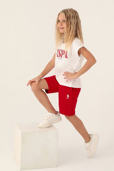 U.S. Polo Assn. ΒΑΣΗ. Polo Assn. Σετ κοντομάνικο σορτς πιτζάμες New Season για κορίτσια