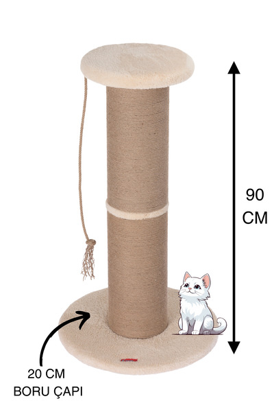 PUGALO Dev Borulu Tırmalama Minder Yüzey Krem