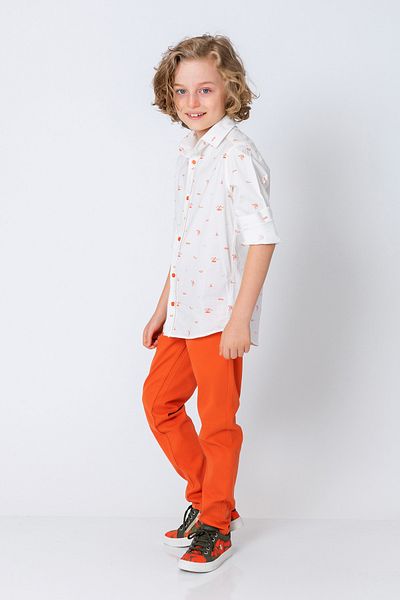 incity Boy's Ship Patterned Long Sleeve Shirt