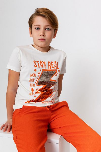 incity Boy's Crew Neck Short Sleeve Lightning T-Shirt