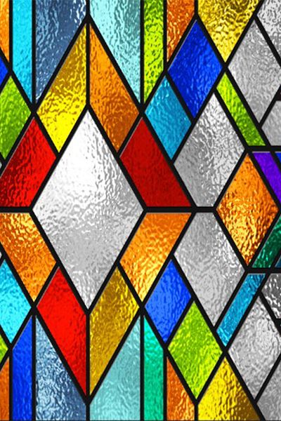 Bien Home 90X100 cm Transparent Stained Glass Pattern Premium Pvc Foil