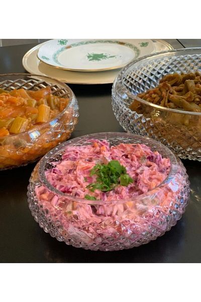dekorasyon garajı مجموعة أوعية تقطيع كريستالية مكونة من 3 قطع