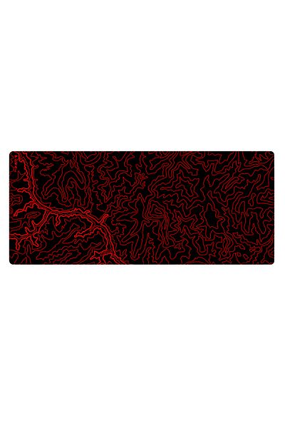 PORGE لوحة ماوس ألعاب مقاس 90x40 XXL باللون الأحمر والأسود