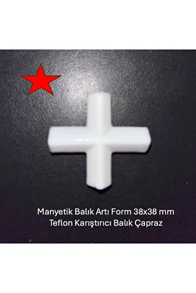 LAB Manyetik Balık Artı Form 38x38mm - Teflon Karıştırıcı Balık Çapraz - Kalınlık 12mm