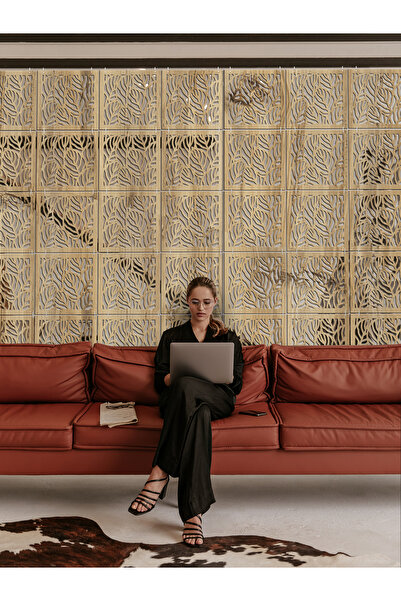 standarts Makta ® Lazer Kesim Sarkıt Paravan, Ahşap Seperatör, Oda Bölücü 4'lü Panel Levha Seti