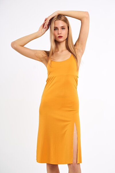 SB COLLECTIONN فستان صيفي بأشرطة - فستان نسائي كاجوال بفتحة وظهر منخفض