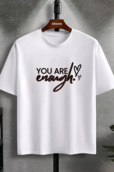 Massgai Tricou imprimat 100% bumbac cu design unisex You Are Enough