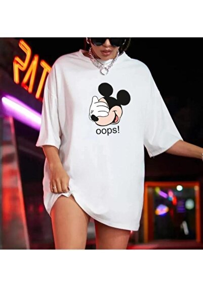 Massgai Micky Mouse unisex Hopa! Tricou supradimensionat din bumbac