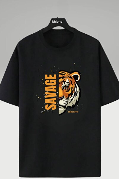 Massgai Unisex Savage Štampano 100% pamuk T-shirt