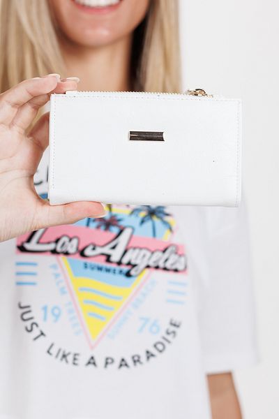 Ecrou White Patent Leather Women's Handbag - Zippered and Snap Wallet