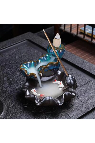 keyfim shop Geri Akışlı Tütsülük 11*11*cm Tütsü Hediyeli