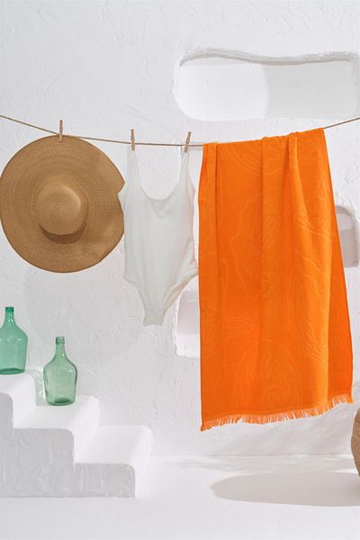 Homelover 100% βαμβακερό Peshtemal Tassel Detail Πετσέτα θαλάσσης Shell 70x150