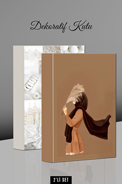 yhfoto 2 Adet Dekoratif Kutu - Soft Tasarımlı Kitap Kutu - Book Box