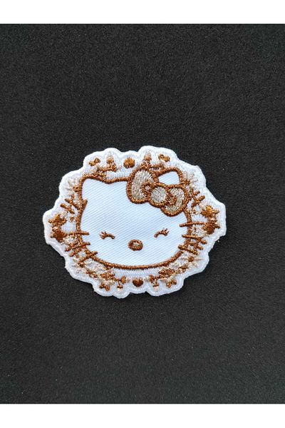 Hello Kitty Iron-Stick Woven Embroidered Rigging - Patch - Patch - Gold Yellow (ORIGINAL LICENSED PRODUCT)