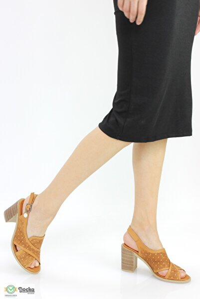 Mammamia Kadın Hakiki Deri Kalın Topuklu Günlük Sandalet M25/ys-becky