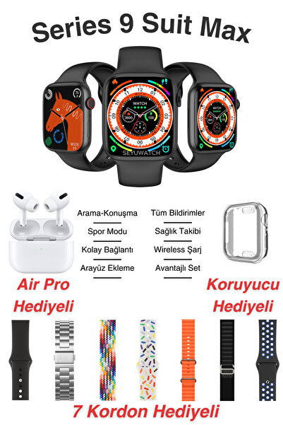 SEYUWATCH HX Series 9 Suit Max Akıllı Saat | Bluetooth Kulaklık, 7 Kordon Hed...