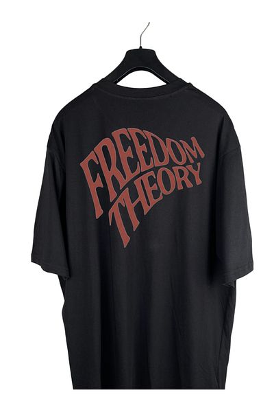ZEYNGLAM تيشيرت Freedom Theory مطبوع 100% قطن كبير الحجم