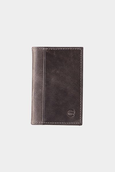 Grande 0825 Model - Genuine Leather, Unisex, Super Slim Fit Card Holder, Crazy Gray