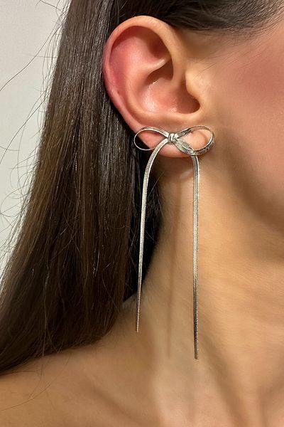 Okko Store Italian Chain Dangle Bow Earrings