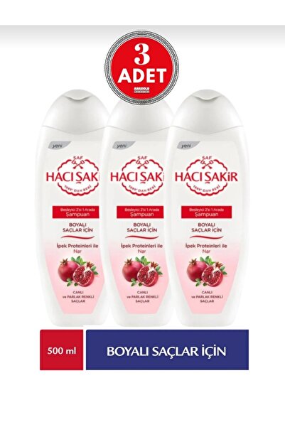 Hacı Şakir شامبو الشعر المصبوغ بخلاصة Haci Şakir - 500 مل × 3 قطع 1500 مل