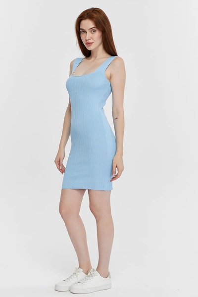 Kırçiçek Жіноче трикотажне плаття з квадратним вирізом і бретелями