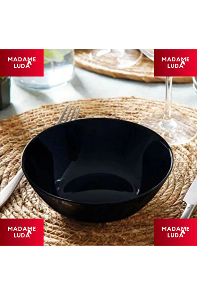Luminarc Arcopal Zelie Siyah (YEMEK TABAĞI & ÇORBA KASESİ) 12 Parça 6 Kişilik Yemek Takımı.madame Luda.