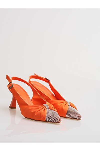 Sukha Turuncu Abiye Ayakkabı, Turuncu Taşlı Abiye Ayakkabı, Turuncu Stiletto,...