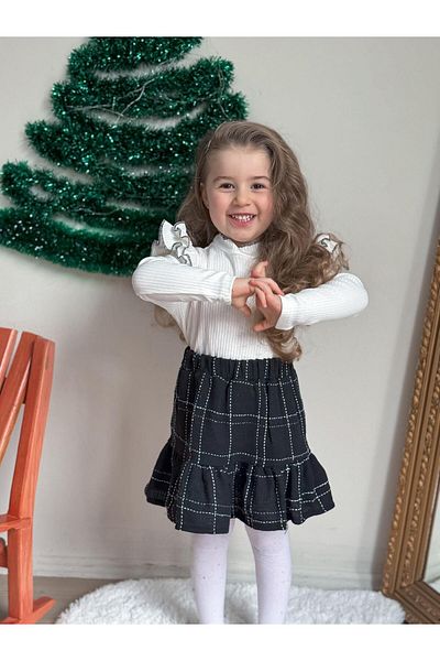 YİGİT BUTİK Set Yigit Boutique Chanel pentru fetiță cu fustă din material textil