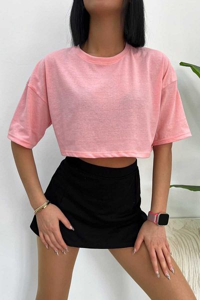 SERBA Υπερμεγέθη Flared Single Jersey Fabric Crop