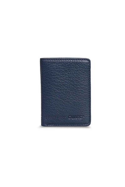 GUARD Extra Thin Navy Blue Genuine Leather Men's Wallet