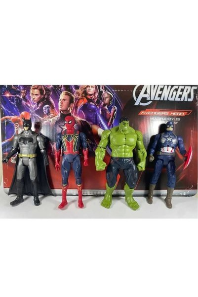 ASPARTAM Avengers 4-Piece Super Hero Figures Figure toy Toy hulk Toy batman T...