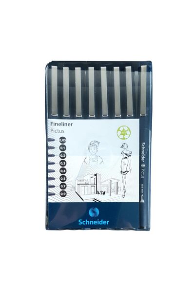 SCHNEIDER Pictus Fineliner Technical Drawing Pen Set of 8
