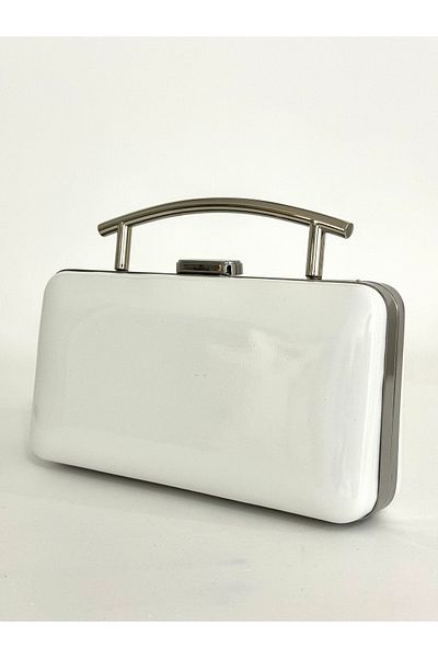 NAZART Γυναικείο λουστρίνι λευκό βραδινό φόρεμα Clutch Chain λουράκι Χέρι Νυχτερινή τσάντα ώμου αρραβώνων γάμου