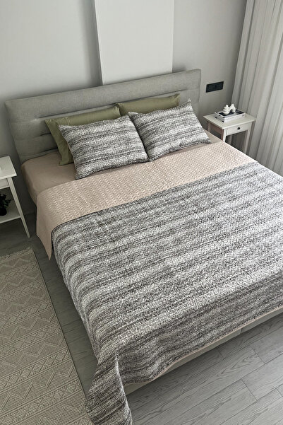 NANOSOFT Tek Kişilik Kapitone Yatak Örtüsü Seti 160 X 230 Cm - Line
