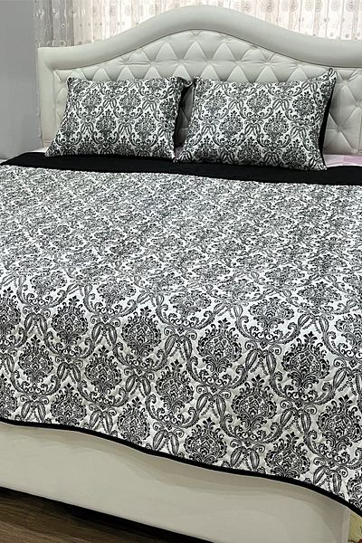 NANOSOFT Single Double Sided Quilted Bed Cover Set 160X230 cm – Crown Model Pillow Case