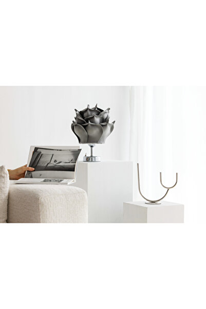 Maison Avf Gri Eva Gül Tasarım Kablosuz Masa Lambası - Alt Gümüş